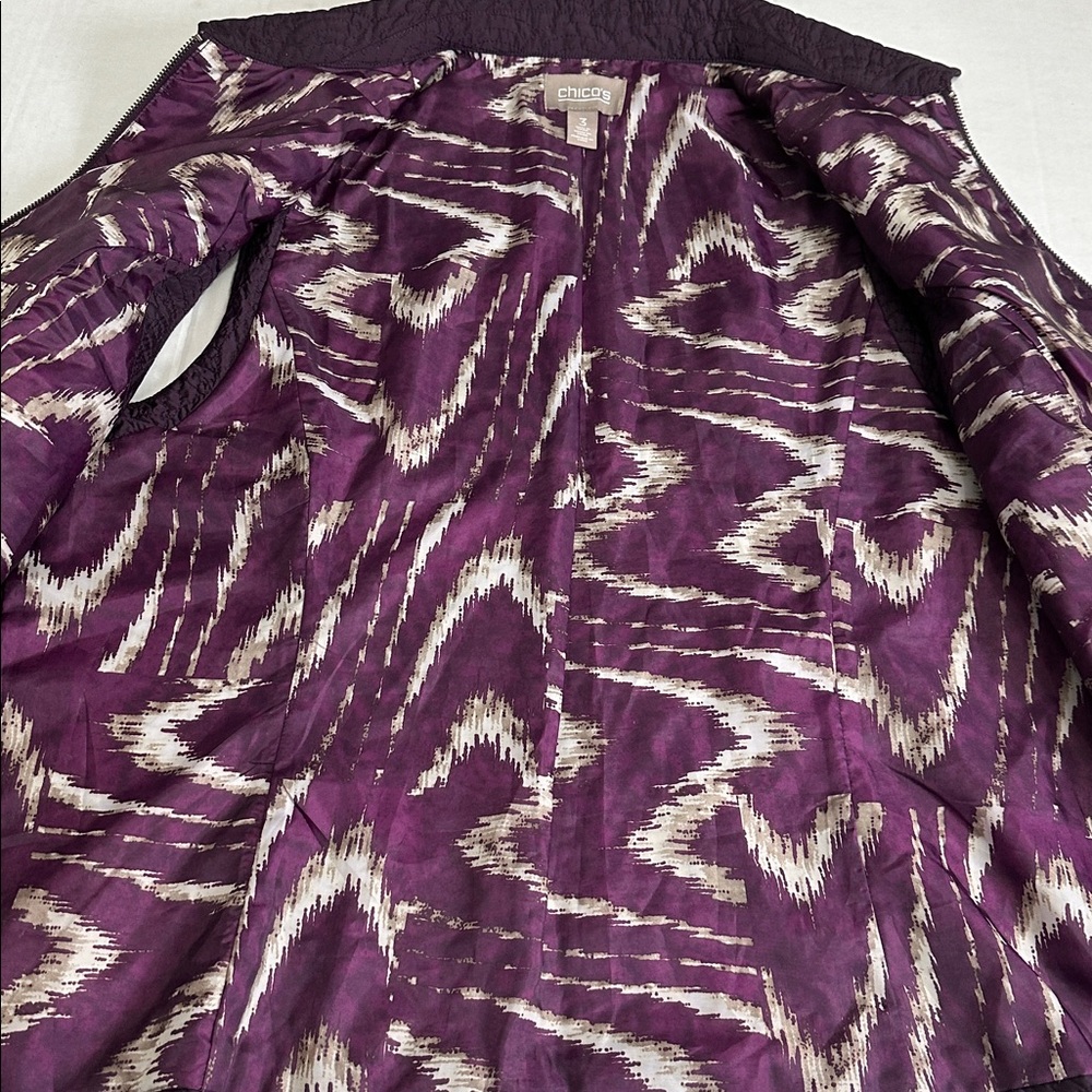 Chico’s Purple Lightweight Quilted Full‎ Zip Vest Womens Size 3 XL Pockets - Picture 5 of 11